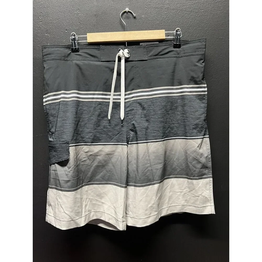 Sonoma Mens Sz XL BOARD SHORTS/SWIM TRUNKS Black Drawstring NWT
